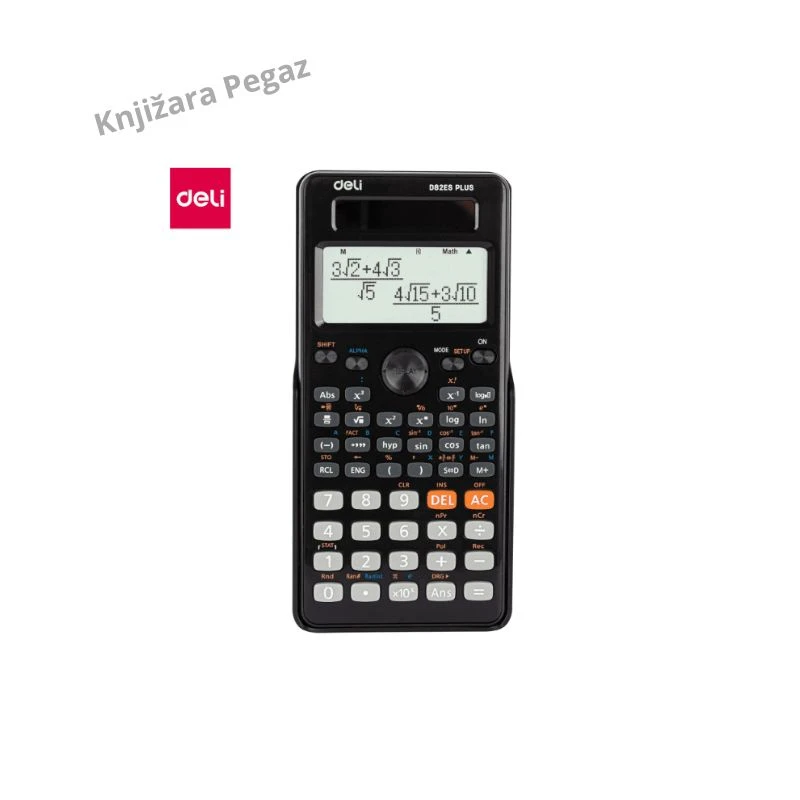 Deli ED82ES Plus tehnički naučni kalkulator sa višelinijskim LCD ekranom za školu i fakultet, crni