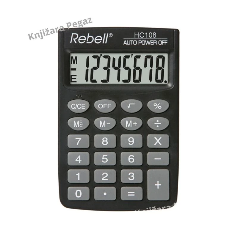 Rebell HC108 džepni kalkulator 8 cifara kompaktni crni 58x88 mm