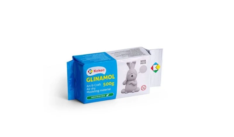 KEKEC Glinamol 500g – bela masa za modelovanje, samosušeća, trajno čvrsta bez pečenja