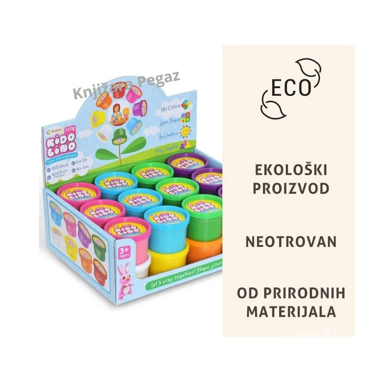 KEKEC Kidolino čašica, super mekana masa za oblikovanje 130 g, različite boje, 3+