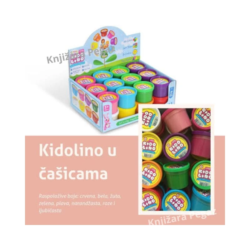KEKEC Kidolino čašica, super mekana masa za oblikovanje 130 g, različite boje, 3+