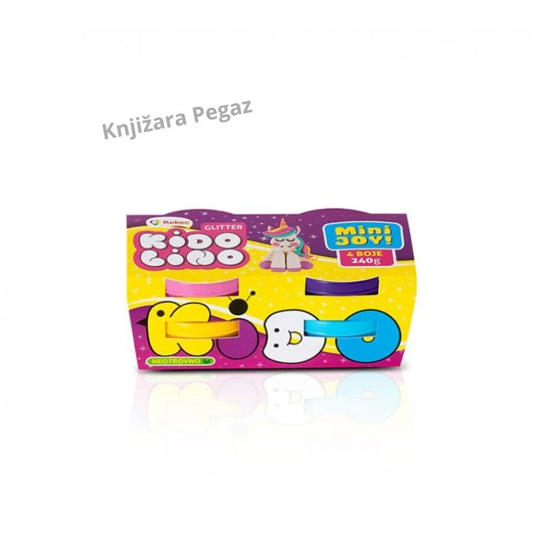 KEKEC Kidolino Glitter Mini Joy set masa za oblikovanje sa šljokicama 4 boje, 240 g