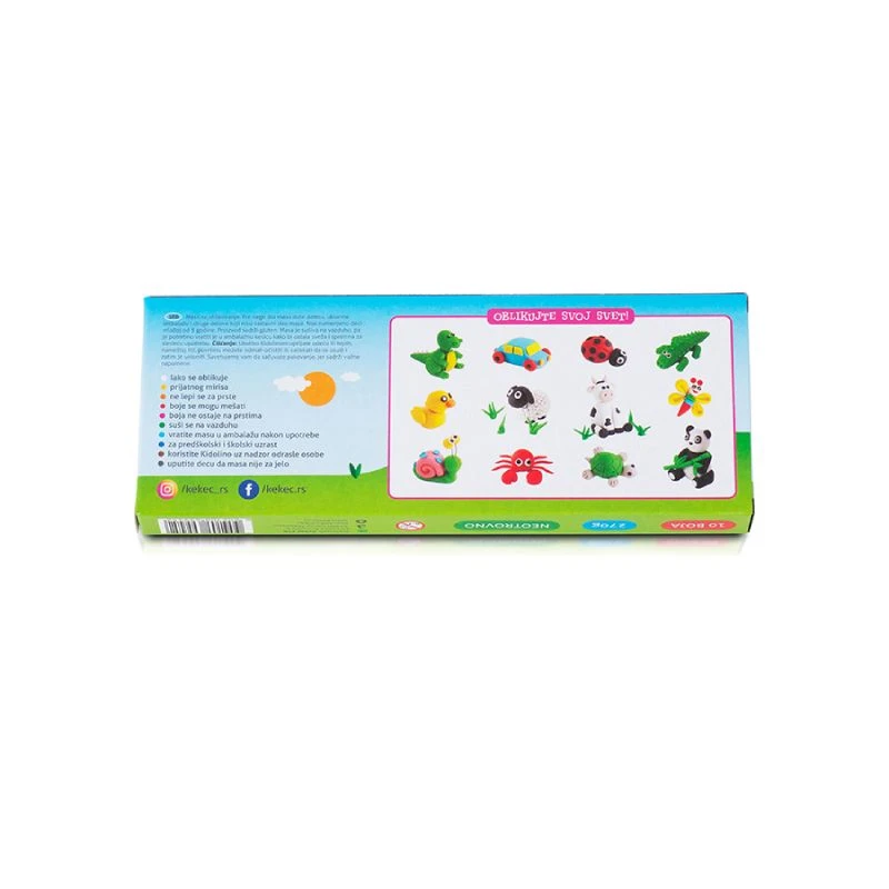 KEKEC Kidolino plastelin – set 10 boja, 270 g, meka masa za modelovanje za decu