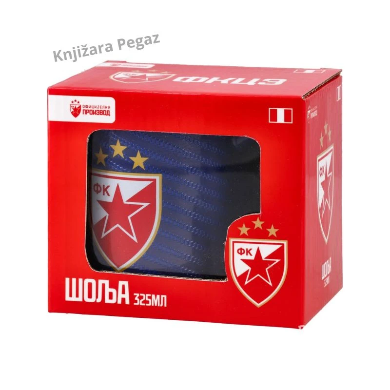 Keramička šolja Crvena Zvezda 325 ml 300812, luksuzna keramička šolja sa grbom FK Crvena Zvezda za kafu, čaj i poklon