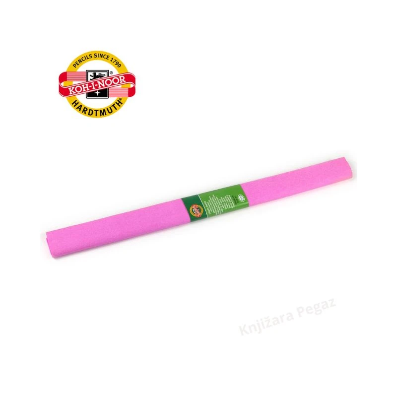 KOHINOOR krep papir pink roze 50x200 cm 9755/03 – dekorativni papir za DIY projekte, školu, aranžiranje, ukrase i kreativne radove