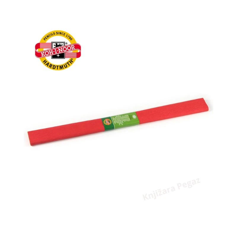 KOHINOOR krep papir svetlo crveni 50x200 cm 9755/06 – dekorativni papir za DIY projekte, školu, aranžiranje, ukrase i kreativne radove