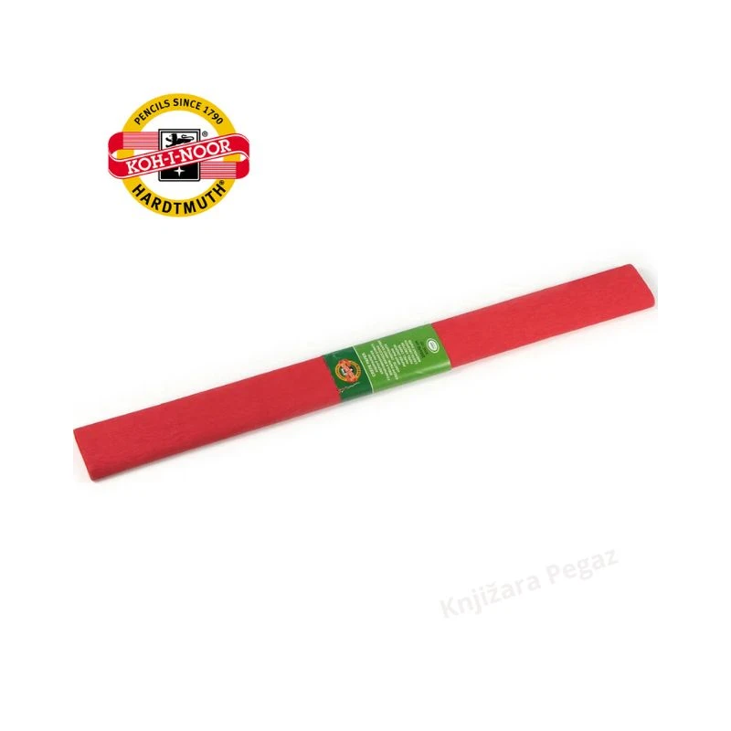KOHINOOR krep papir 50x200cm crveni 9755/07 – dekorativni papir za kreativni rad, školu, vrtić, DIY ukrase i aranžiranje