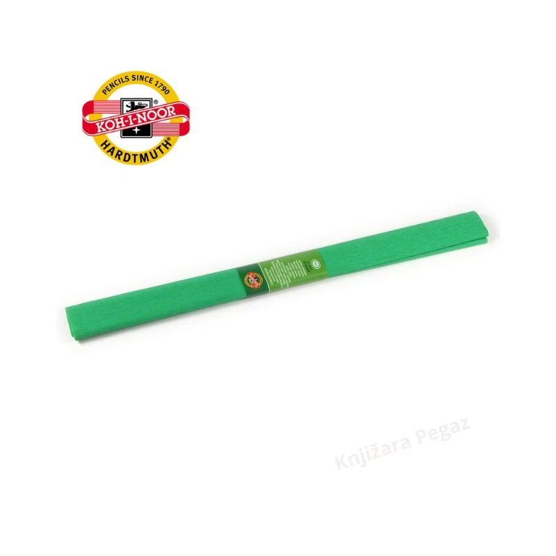 KOHINOOR krep papir 50x200cm zeleni 9755/18 – dekorativni papir za DIY projekte, školu, vrtić, aranžiranje i izradu ukrasa
