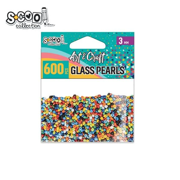 Kraft ukrasne staklene perlice SC – mix boja, 600 komada (3mm) – dekorativne perlice za kreativne radove