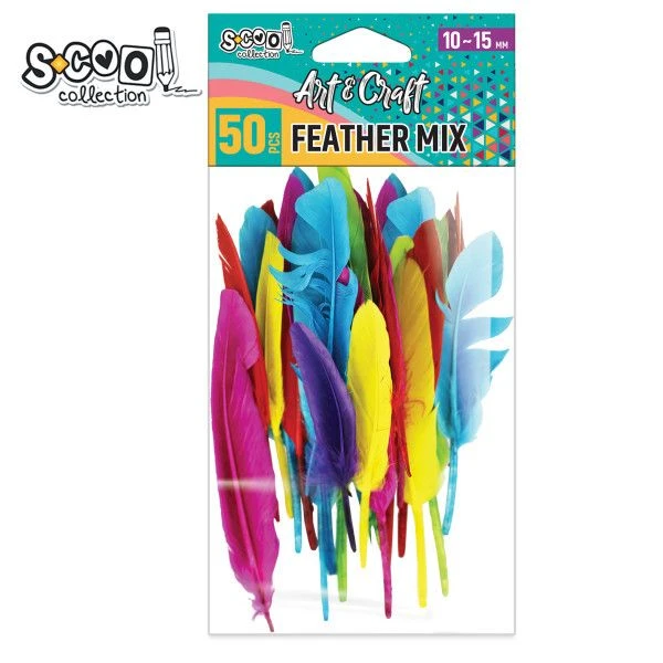 Kraft ukrasna pera SC1984 (50 komada, 10–15cm) – dekorativna pera sa dužom drškom u mix bojama za kreativne projekte