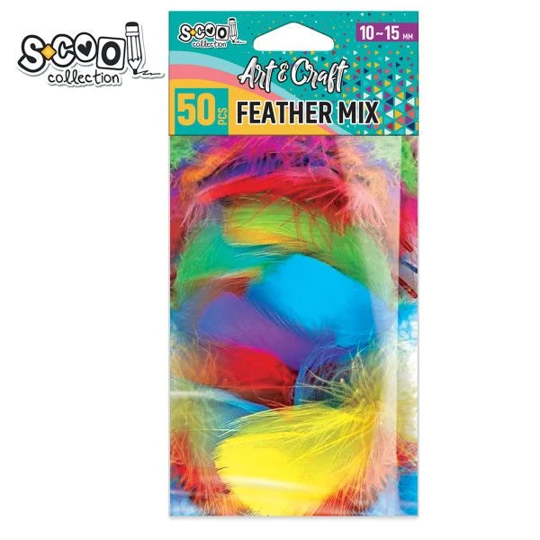 Kraft ukrasno perje SC1983 (50 komada, 10–15cm) – dekorativno perje u mix bojama za kreativne projekte