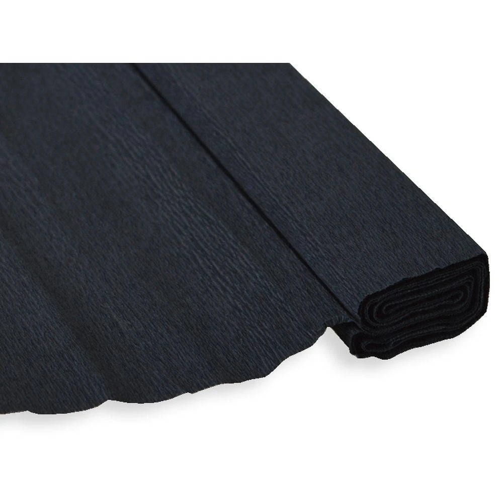 Krep papir Junior crne boje 50x200 cm – dekorativni krep papir za školu, likovne radove, aranžiranje i elegantne DIY dekoracije