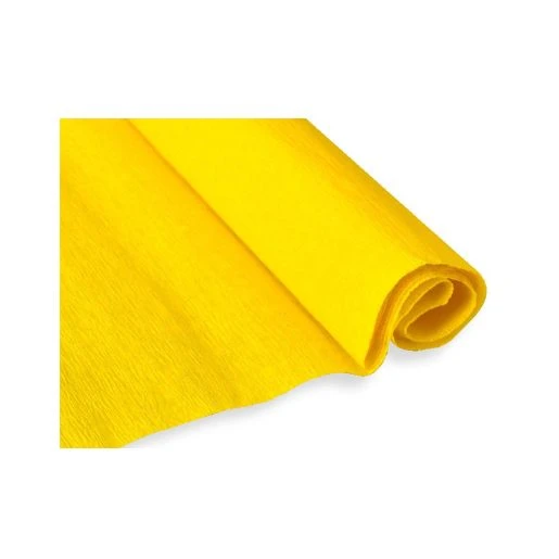 Krep papir Junior žute boje 50x200 cm – dekorativni krep papir za školu, likovne radove, aranžiranje i kreativne DIY projekte