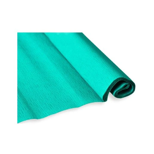 Krep papir Junior pastel zeleno-plave boje 50x200 cm – dekorativni krep papir za školu, likovne radove, aranžiranje i kreativne DIY projekte