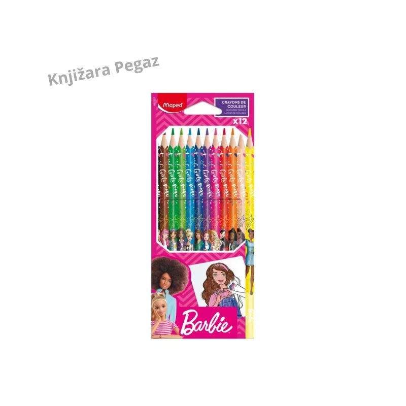 MAPED drvene bojice Barbie, set od 12 boja M862207 