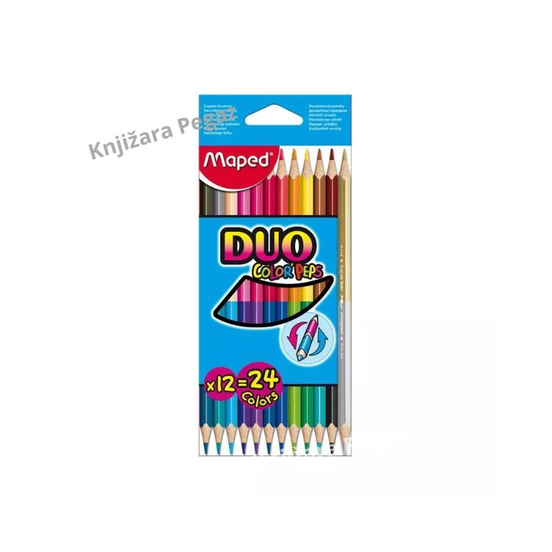 MAPED Color’Peps Duo drvene bojice 12 komada / 24 boje – dvostrane trouglaste M829600