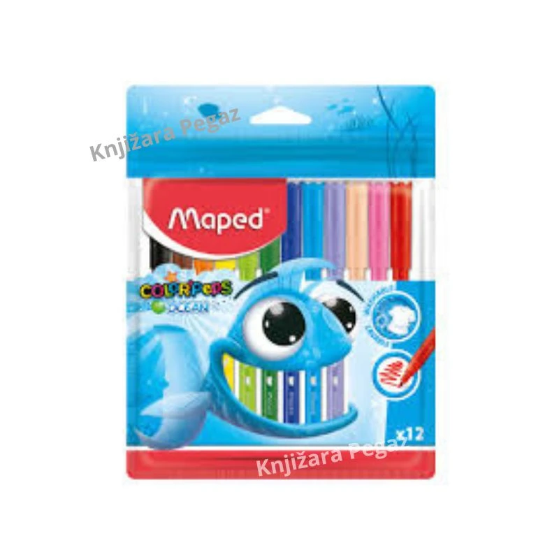 Maped Color'Peps Ocean flomasteri 12 boja – perivi flomasteri sa srednjim vrhom M911236