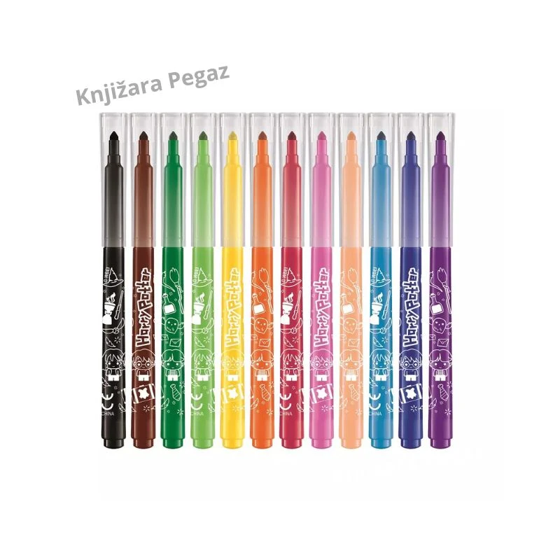 MAPED Harry Potter Flomasteri 12 boja ultra perivi, long life flomasteri za decu sa poklon priveskom M845001