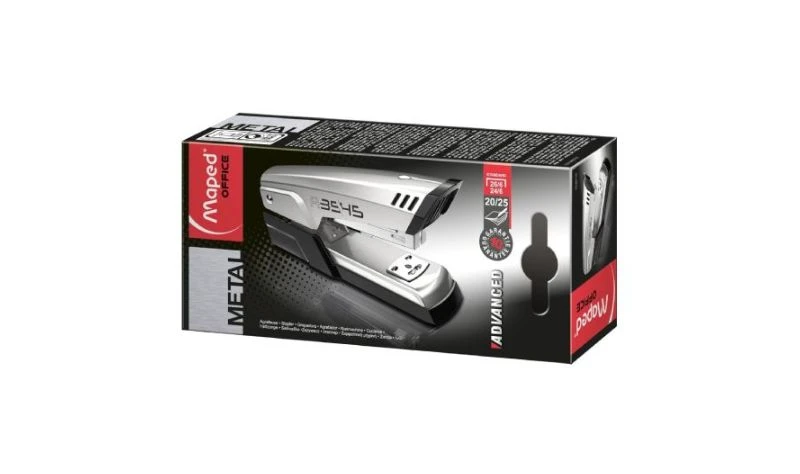 Maped heftalica Advanced Silver – metalna kancelarijska heftalica sa prostorom za rezervne klamerice, 24/6 i 26/6 (M354510)