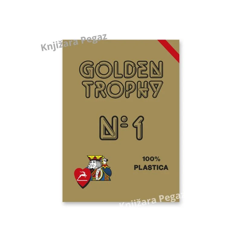 Modiano Golden Trophy No.1 karte za poker 100% plastika, crvene, Made in Italy