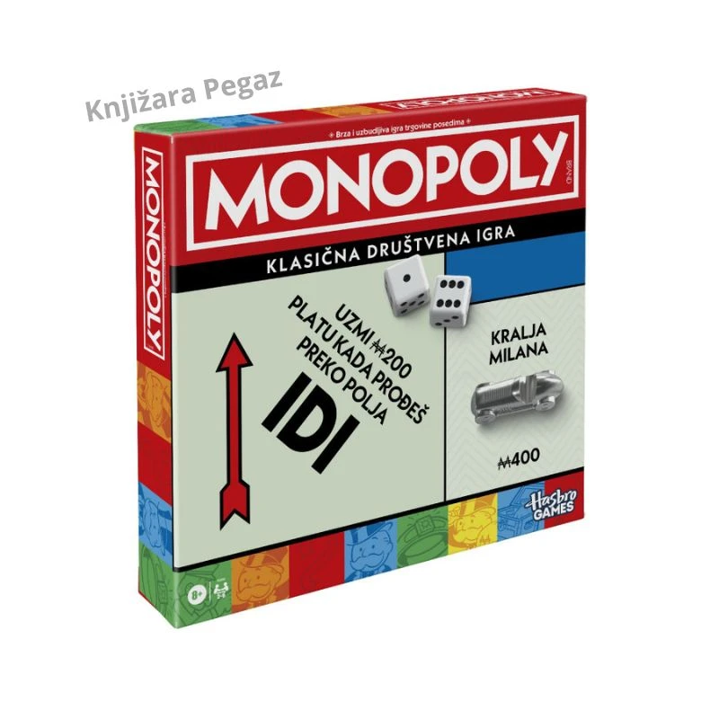 Hasbro Monopoly Classic društvena igra – Klasični Monopol za 2–6 igrača, uzrast 8+