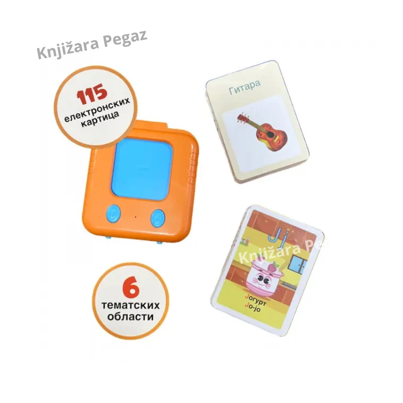 Montesori edukativne zvučne kartice sa elektronskim čitačem – 115 kartica, azbuka, životinje, bajke i igre, 6 tematskih oblasti, uzrast 18 meseci+