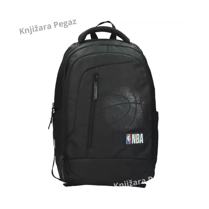 NBA ranac za školu i laptop, crni ovalni 531361, ergonomski ranac sa USB priključkom, tri pregrade i ojačanim leđima