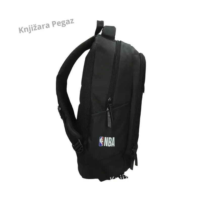 NBA ranac za školu i laptop, crni ovalni 531361, ergonomski ranac sa USB priključkom, tri pregrade i ojačanim leđima