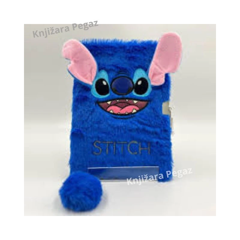 PASO Stitch dnevnik sa ključem, A5 plišani dnevnik za decu DS23BN-3676