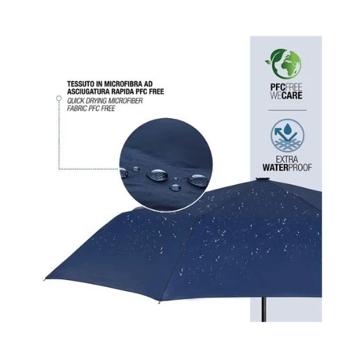Perletti automatski sklopivi kišobran Promo Mini Lovers plavi – praktičan mini kišobran otporan na vetar sa automatskim otvaranjem i zatvaranjem