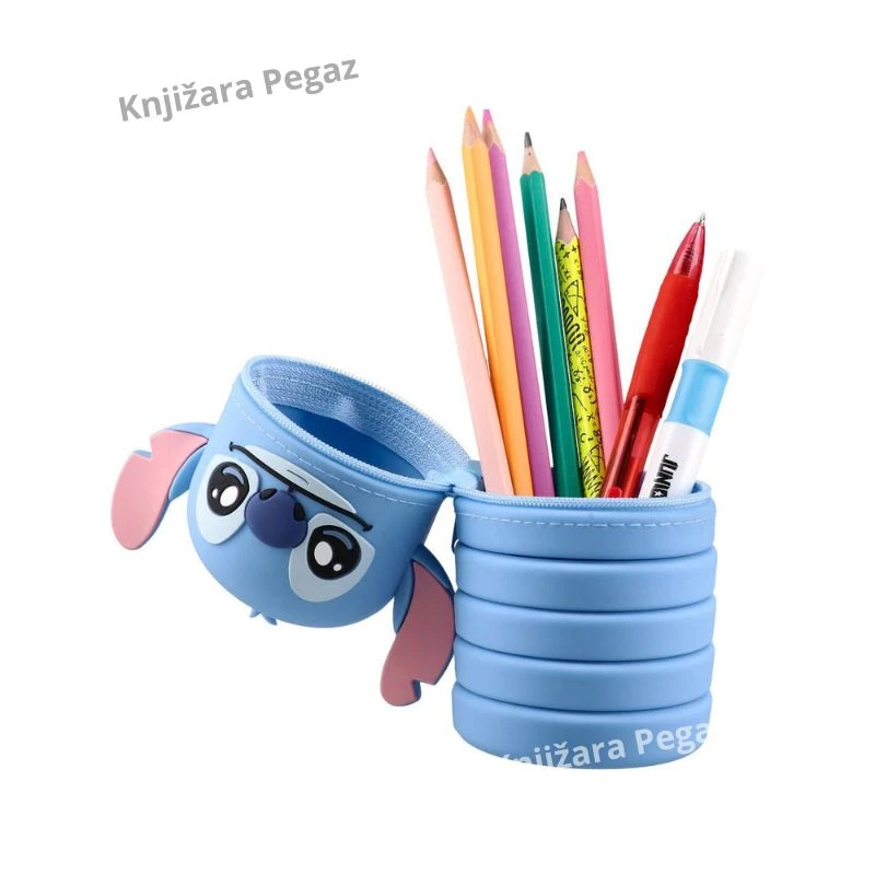 Disney Stitch Goommy silikonska pernica 325028, rastegljiva pernica za školu i tinejdžere