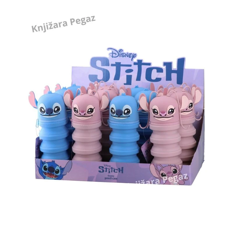 Disney Stitch Goommy silikonska pernica 325028, rastegljiva pernica za školu i tinejdžere