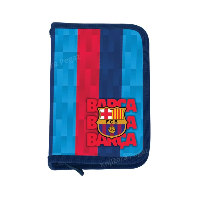 Astra FC Barcelona prazna školska pernica  sa 2 zipa – sportska pernica za školu za olovke i školski pribor plavo-crvena