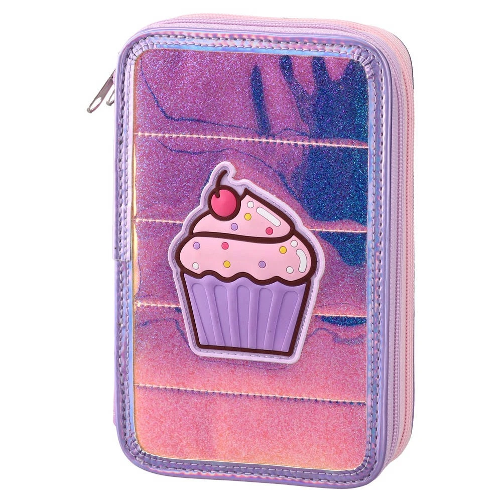 Cupcake puna pernica sa priborom 2 zipa Double Decker Fancy pernica za devojčice sa bojicama i flomasterima model 101494