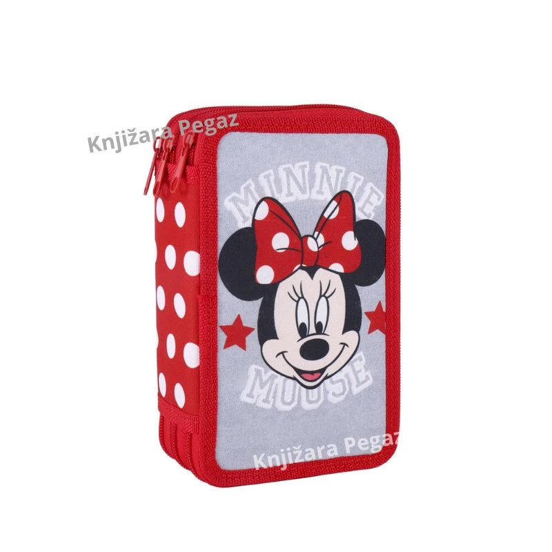 MINNIE MOUSE puna pernica sa 3 zipa i 45 delova pribora – školska pernica za devojčice  Cerda 2700000399