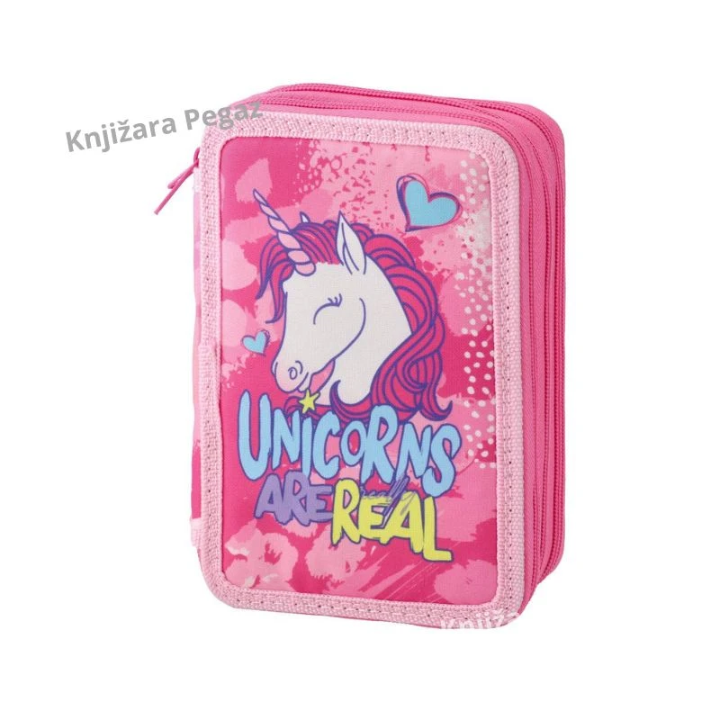 Sazio Neo Triple Decker Pernica Puna 3 Zipa Real Unicorns 101501 sa Školskim Priborom 12,5 x 19,5 x 5 cm
