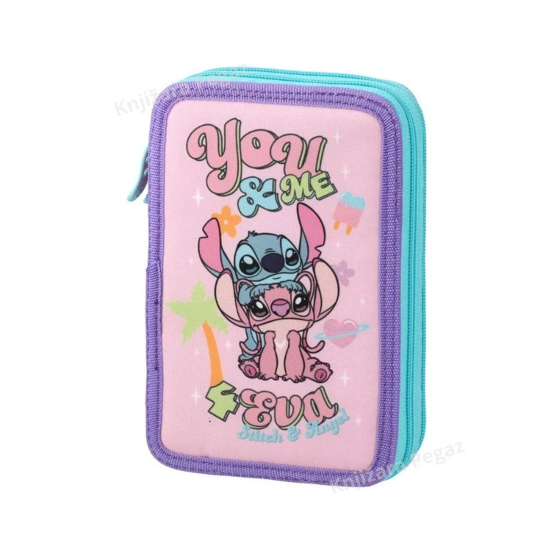 Best Buy Stitch puna školska pernica 3 zipa, Triple Decker sa priborom za devojčice You & Me 325470