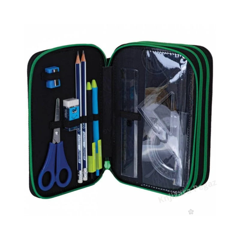 Astrabag AC31 Blue Pixel puna pernica sa 3 zipa i kompletnim školskim priborom