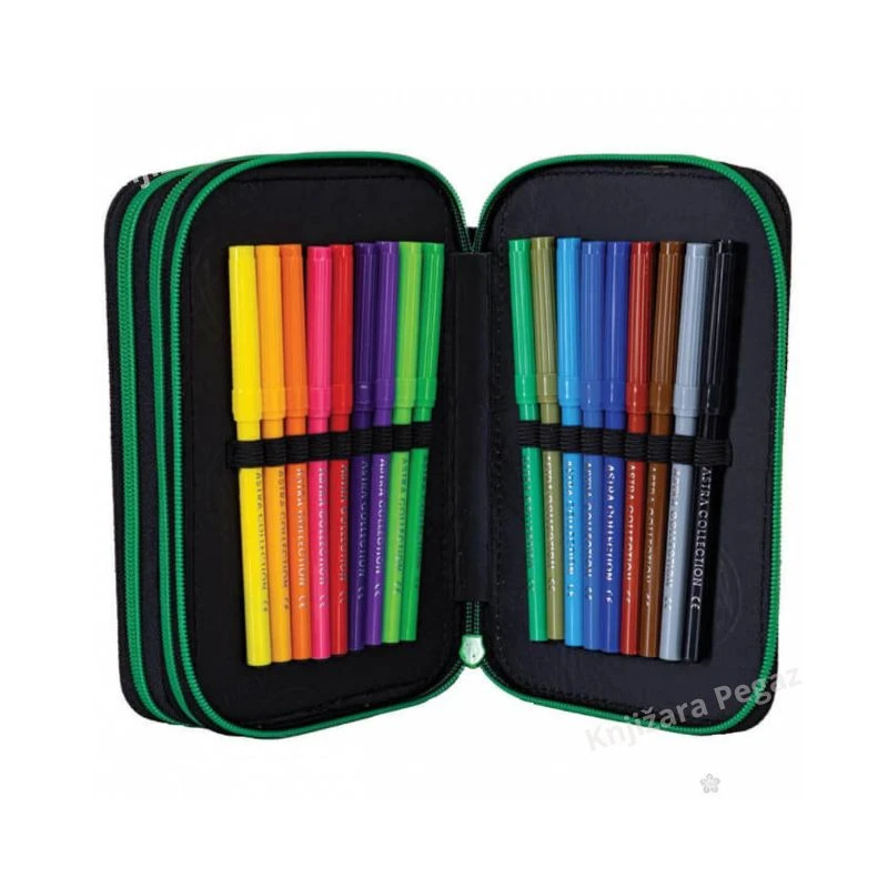 Astrabag AC31 Blue Pixel puna pernica sa 3 zipa i kompletnim školskim priborom
