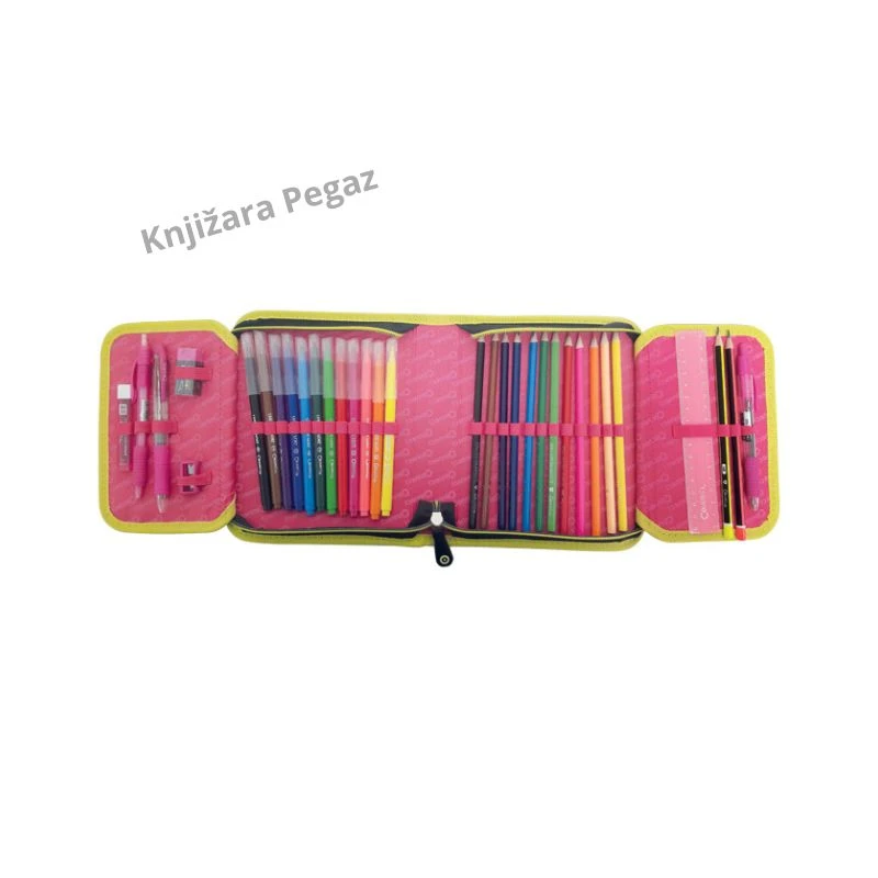 Puna školska pernica Connect Girls Fun 51176 – 1 zip, 2 preklopa, 35 delova
