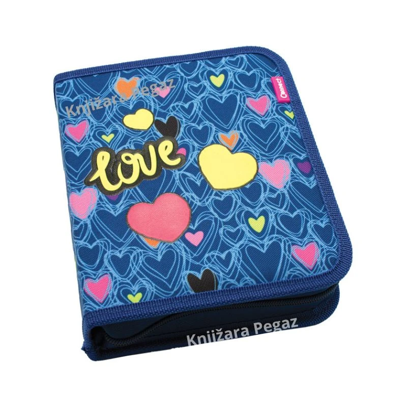 Puna školska pernica Connect Love 51161 – 1 zip, 2 preklopa, 35 delova