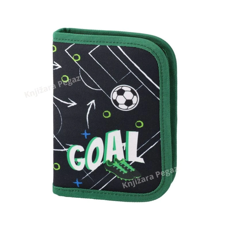 Pernica puna Sazio Goal 1 Zip 101313 – školska pernica za dečake sa školskim priborom, fudbalski motiv