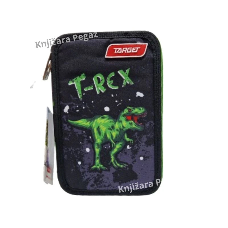 Target DOUBLE T-Rex puna školska pernica 2 zipa sa priborom za dečake 28773