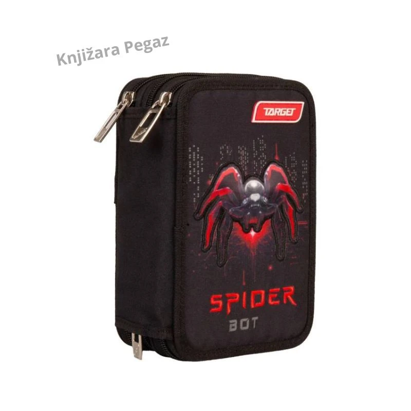 Target Spider Bot trostruka puna školska pernica, 3 zipa sa priborom 29839