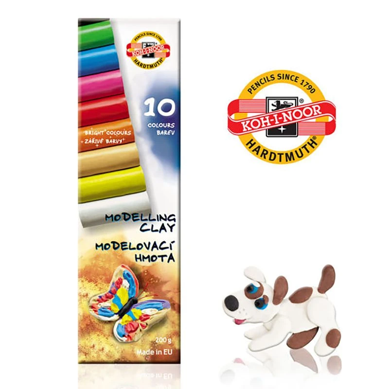 Plastelin KOH-I-NOOR KIN 200g – 10 boja, model 131710, kvalitetan mekani plastelin za modelovanje
