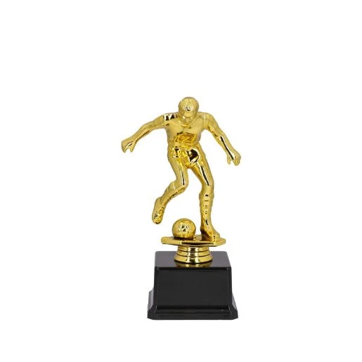 Plastična figura fudbalera – zlatna nagrada za šampione, sportska statueta visine 21 cm, idealna za fudbalska takmičenja, pobedničke trofeje i motivacione poklone