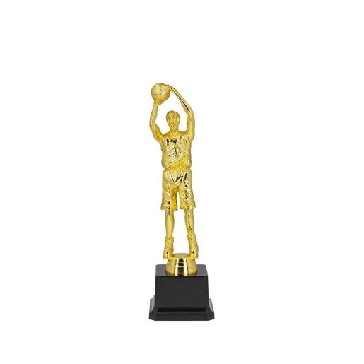 Plastična figura košarkaša – zlatna nagrada za šampione, sportska statueta visine 21 cm, idealna za košarkaška takmičenja, pobedničke trofeje i motivacione poklone