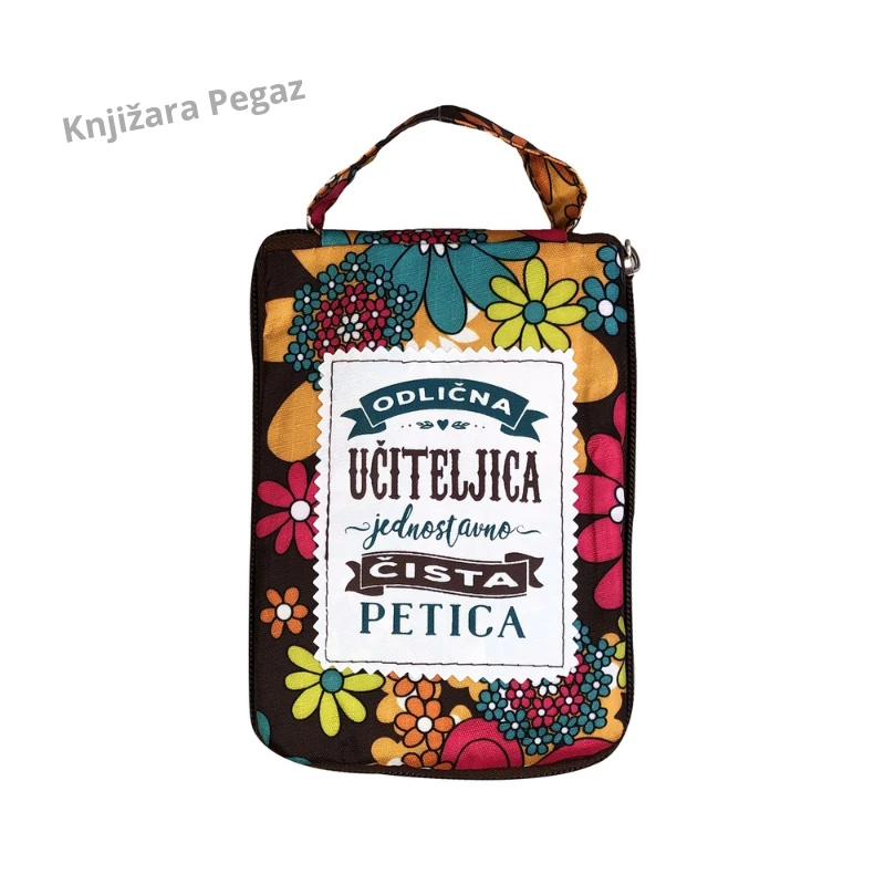 History & Heraldry Učiteljica sklopiva torba za kupovinu sa porukom, 100% poliester, pletene ručke i rajsferšlus, 42 x 41 x 11 cm HHTBG1022