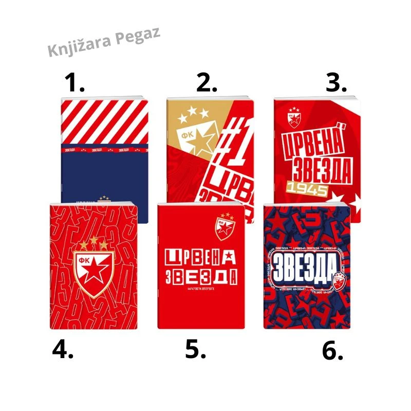 Premium sveska A4 linije 50 listova Crvena Zvezda 300008 – UV lak, 80 g papir, meki povez