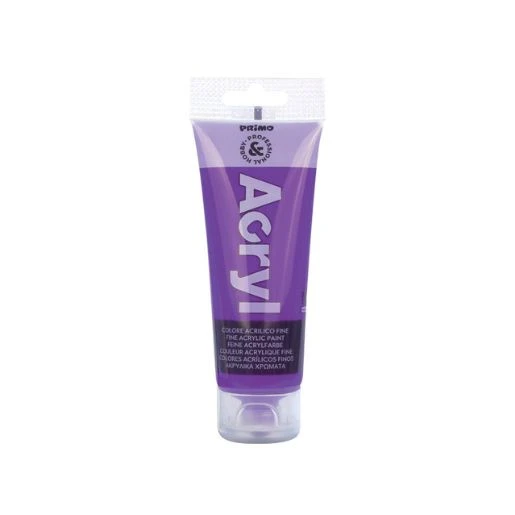 PRIMO akrilna boja 75 ml – violet 400 (ljubičasta) | Intenzivna ljubičasta akrilna boja za slikanje, hobi projekte, dekoraciju i DIY tehnike, visoka pokrivnost